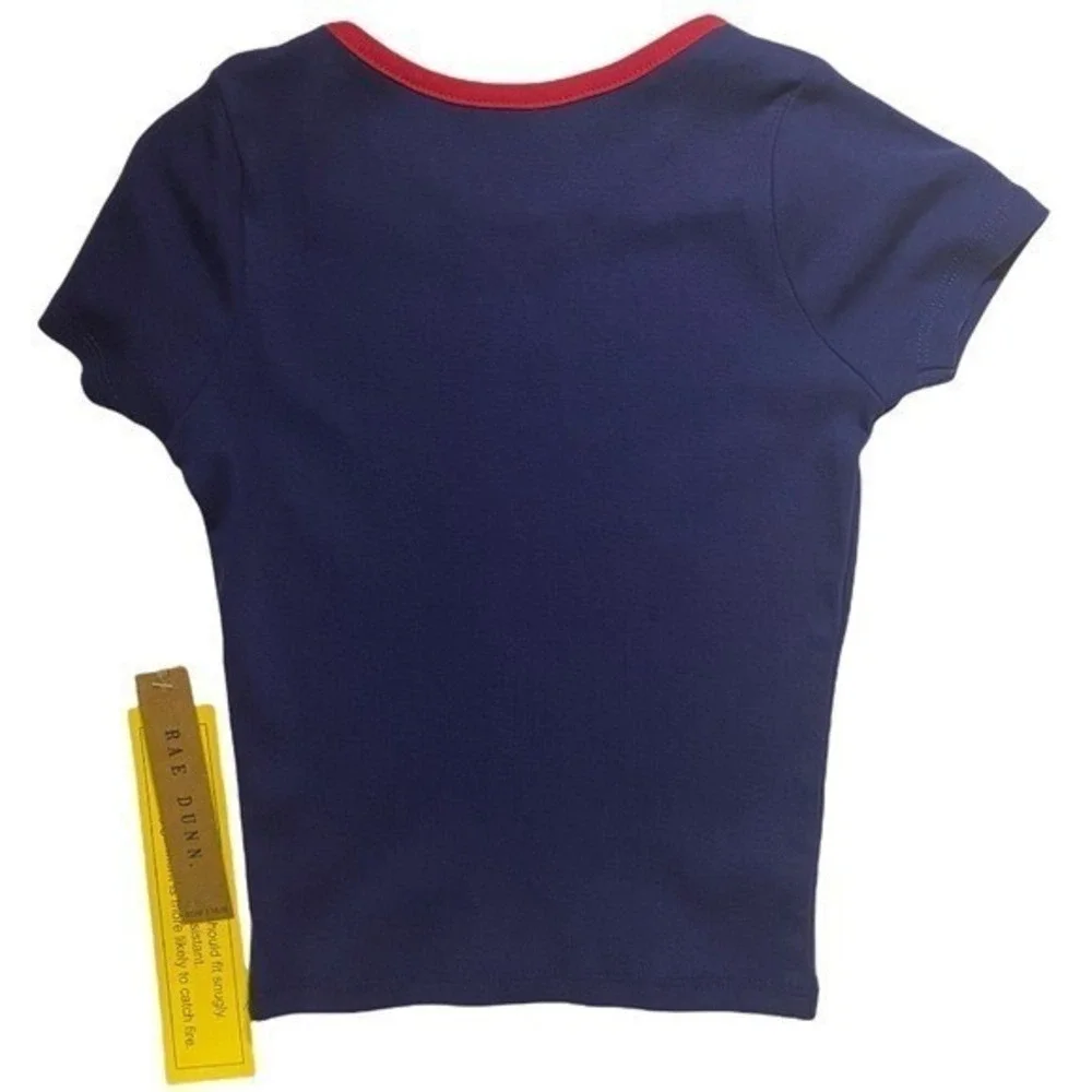Rae Dunn‎ Kids Firecracker PJ Graphic Tee Patriotic 4th of July Blue Americana